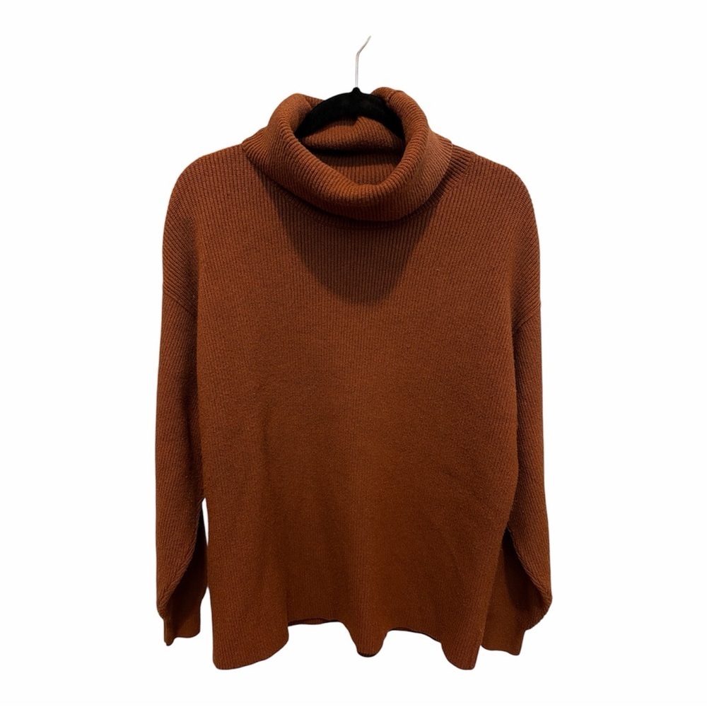 Free People Burnt Orange Oversized Cowl Neck Sweater size XS
